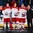 BUFFALO, NEW YORK - JANUARY 4: Denmark's Jeppe Mogensen #7, Jonas Rondbjerg #16 and Joachim Blichfeld #20 (represented by Christian Mathiasen-Wejse #13) are recognized as the top three players on their team following the relegation round of the 2018 IIHF World Junior Championship. (Photo by Andrea Cardin/HHOF-IIHF Images)

